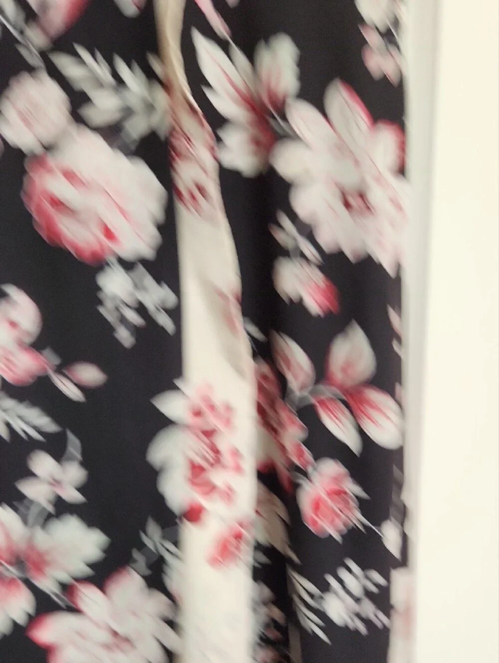 French Connection Black Floral Maxi Dress with Blush Accents